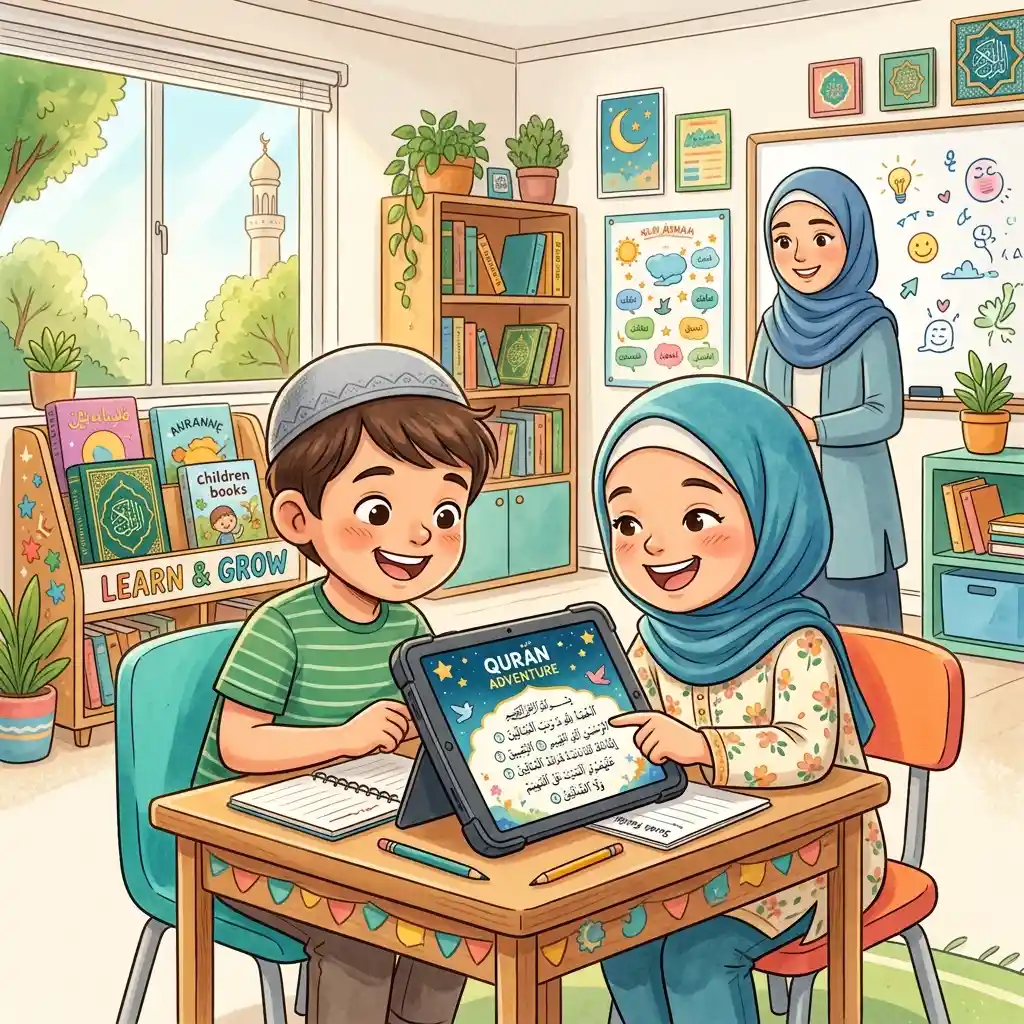 Children learning Quran